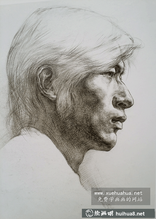 男青年素描头像