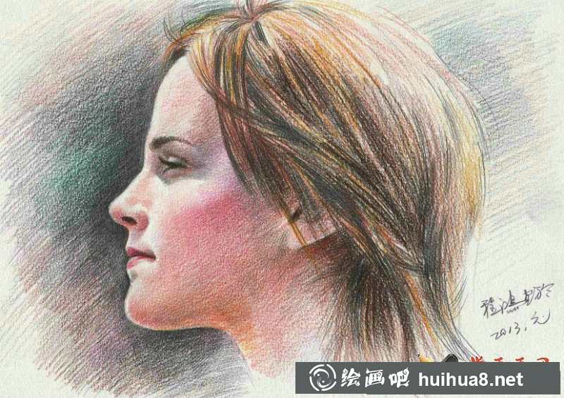 程鸿彩铅人物作品欣赏(7)