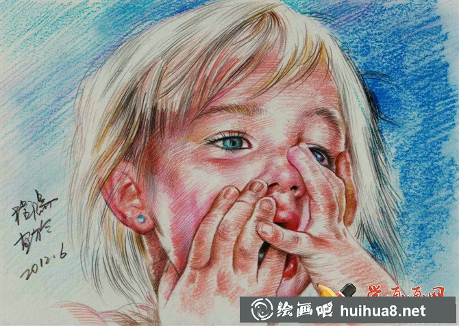 程鸿彩铅人物作品欣赏(9)