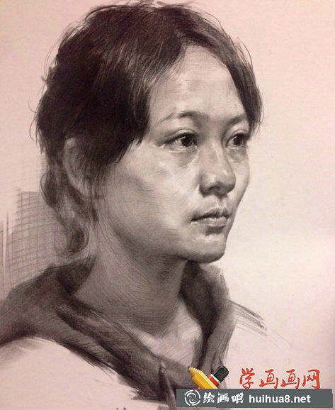 杭州老鹰画室素描头像作品欣赏(4)