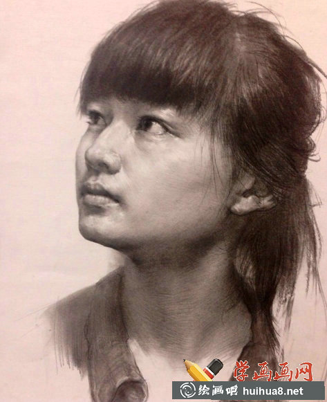 杭州老鹰画室素描头像作品欣赏(8)