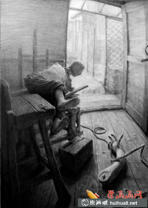 飞地艺术坊素描石膏像作品欣赏(2)