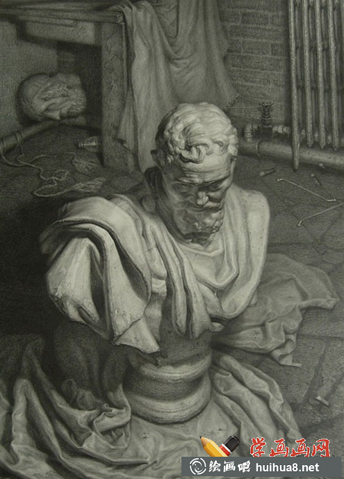 飞地艺术坊素描石膏像作品欣赏(13)