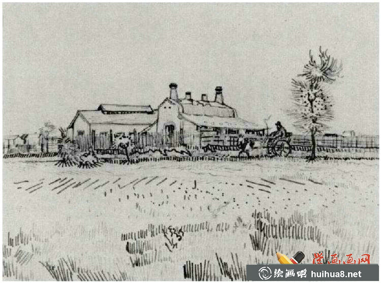 梵高风景素描画欣赏【7p】(4)