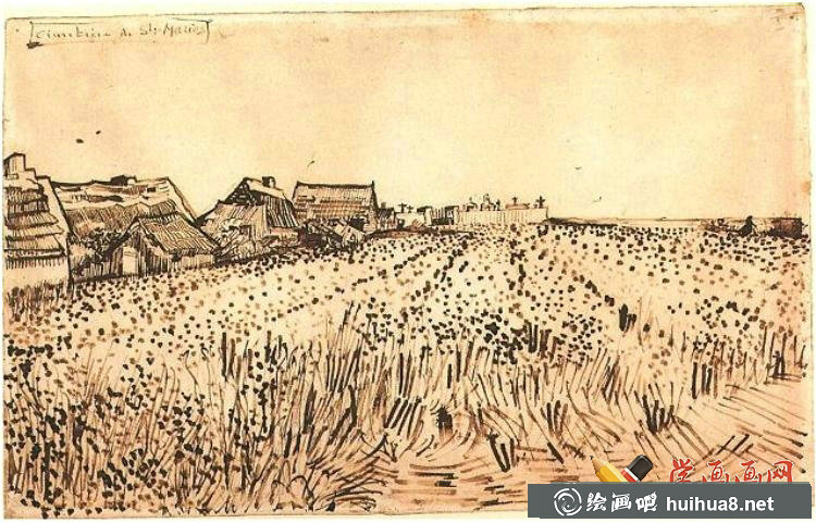 梵高风景素描画欣赏【7p】(6)