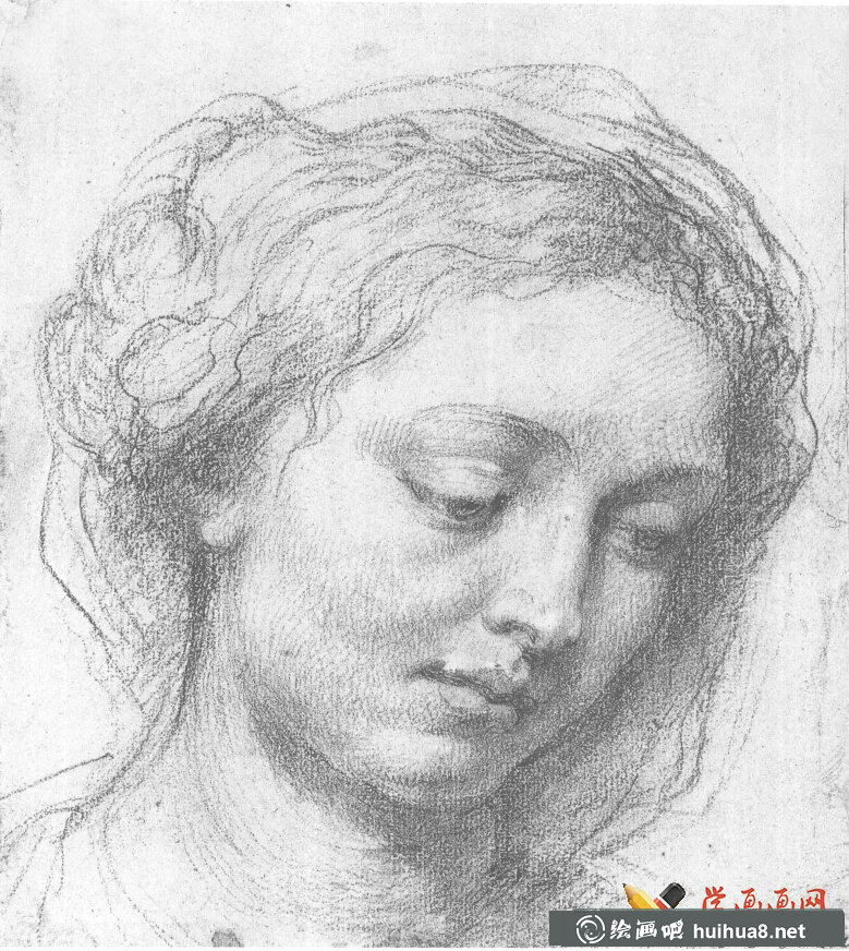 艺术巨匠鲁本斯人物素描画2张(1)