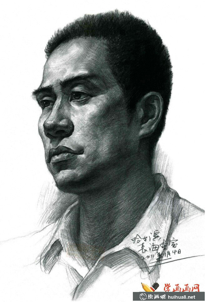 优秀素描头像作品集_高清临摹素描图片(4)