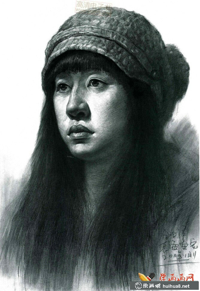优秀素描头像作品集_高清临摹素描图片(8)