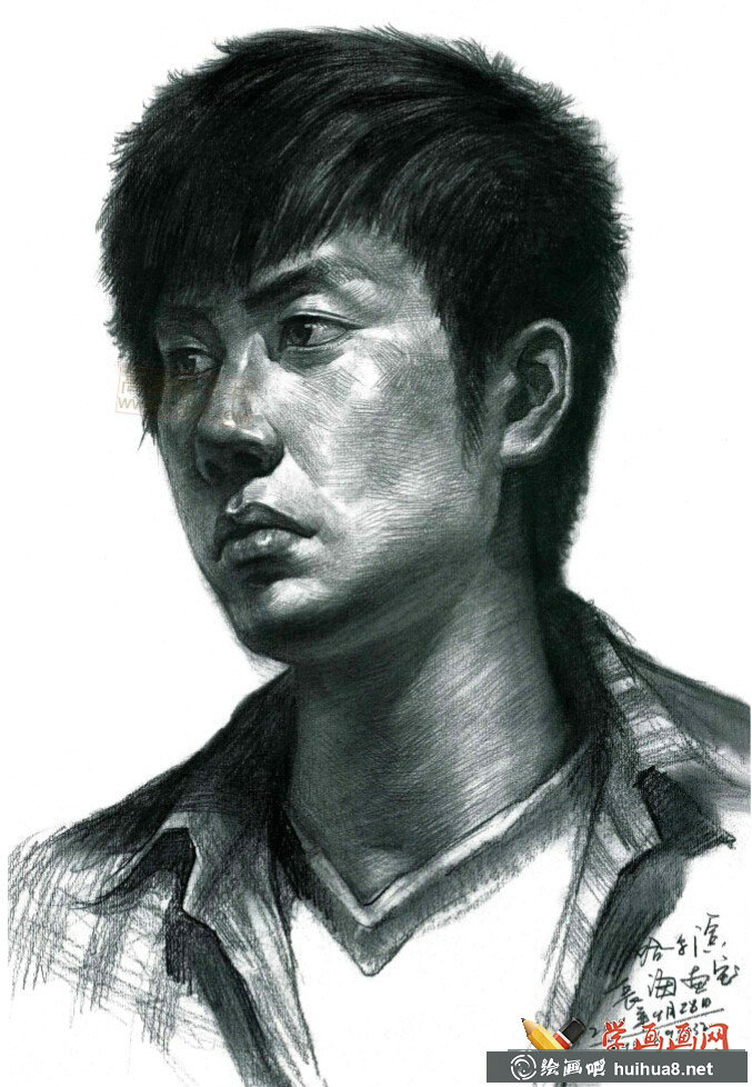优秀素描头像作品集_高清临摹素描图片(14)