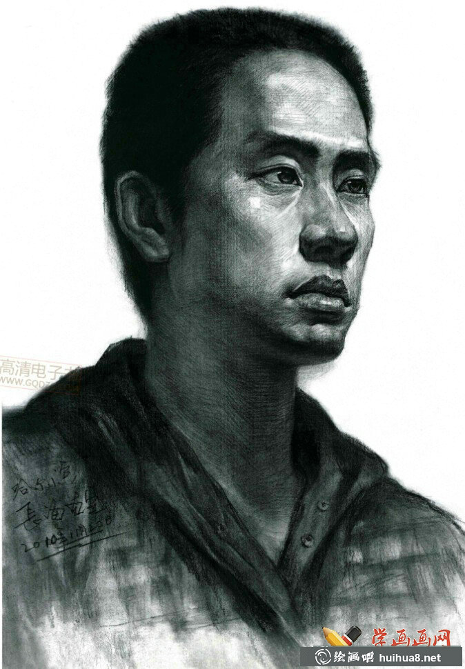 优秀素描头像作品集_高清临摹素描图片(17)