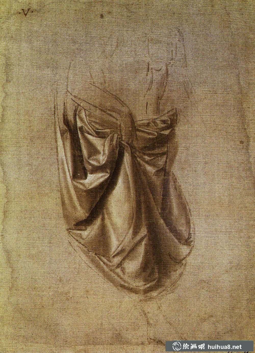 跟达芬奇学画衣服褶皱及布纹【高清大图】(6)