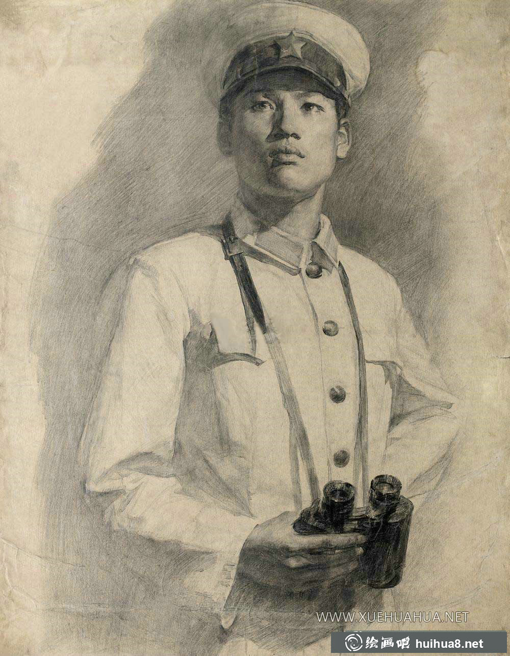 陈逸飞《海军》素描图片(1)