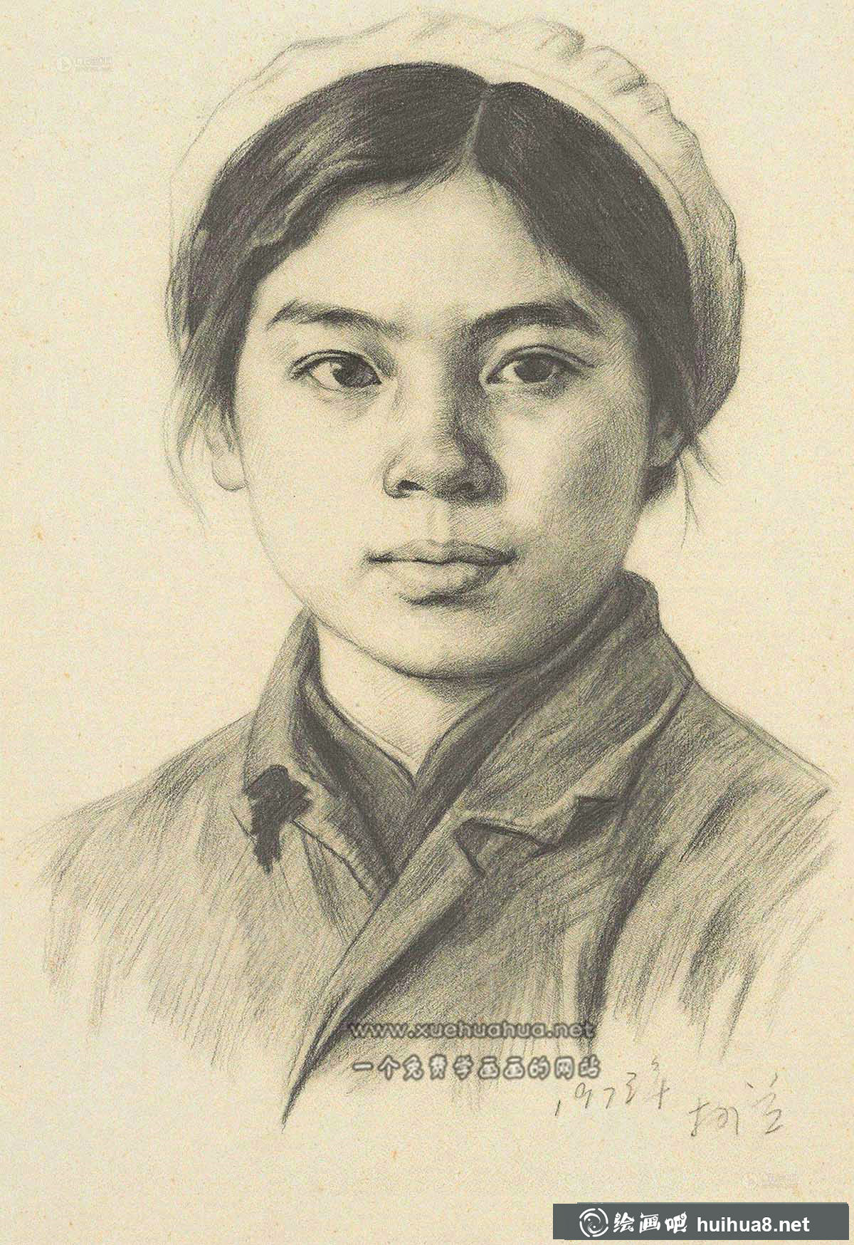 女青年素描头像(1)