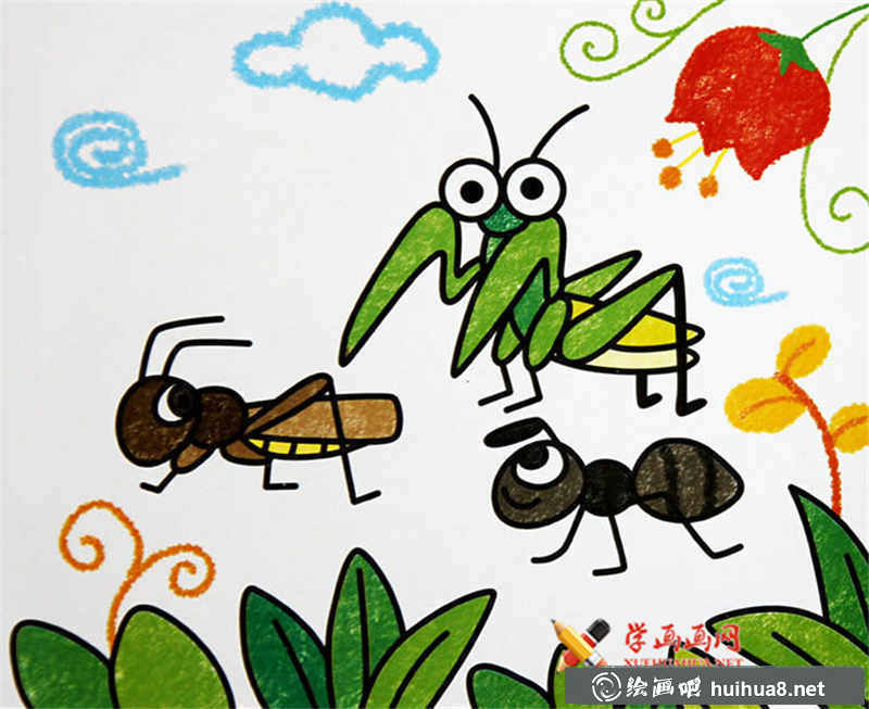 儿童油棒画小动物(1)