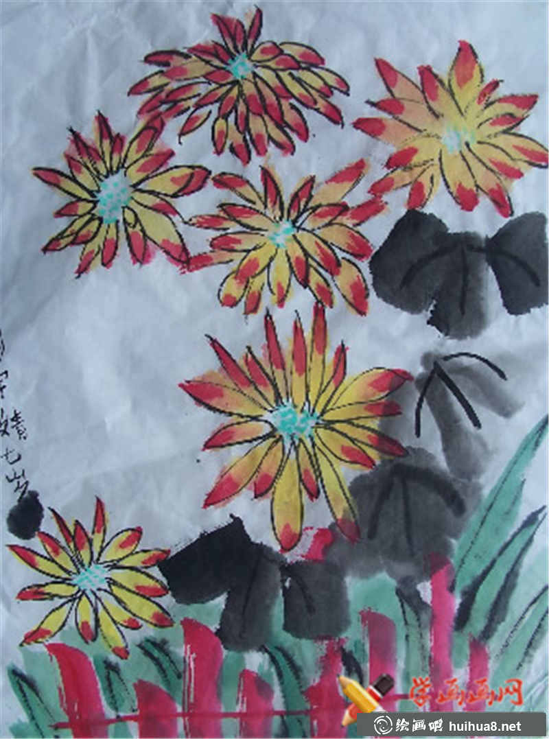 中国画秋天的野菊(1)