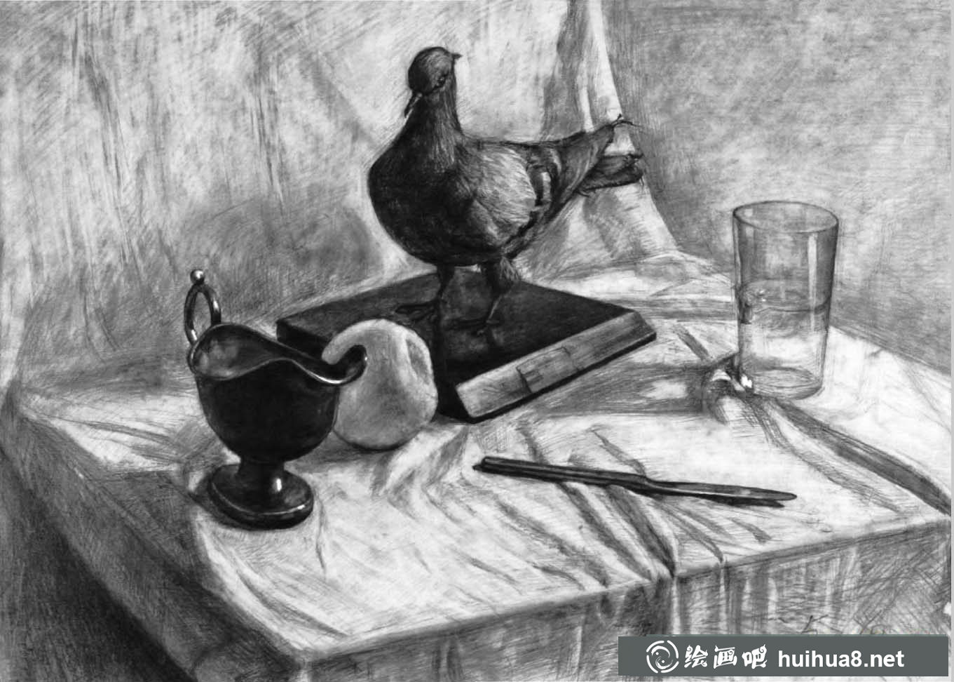 中央美院附中静物素描图片一幅(1)