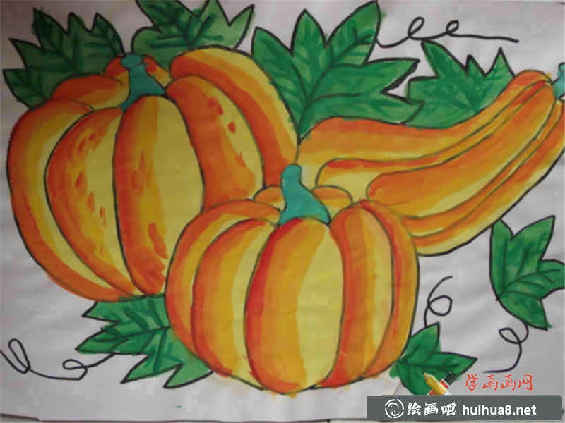 儿童画大南瓜