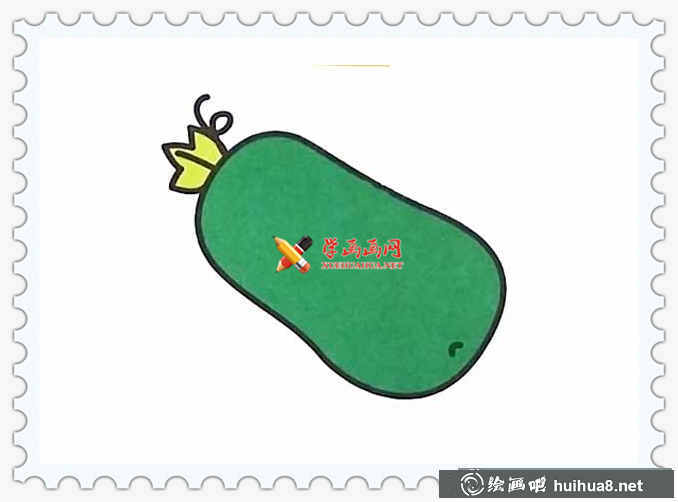 彩色冬瓜简笔画(1)