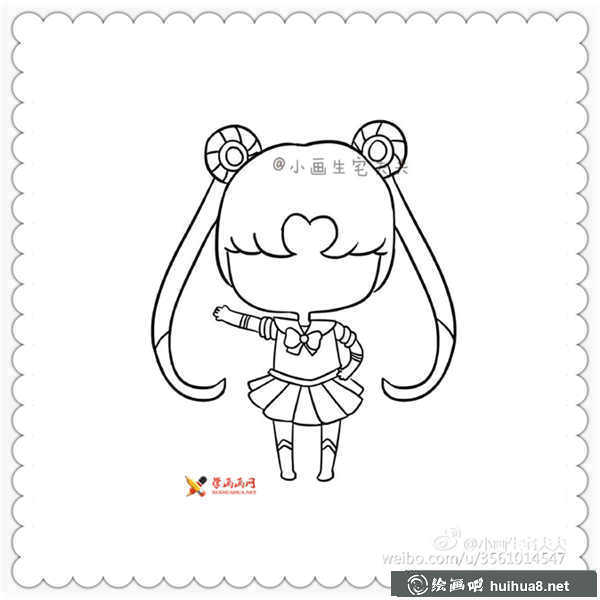 美少女战士水冰月简笔画图片(7)