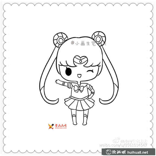 美少女战士水冰月简笔画图片(8)