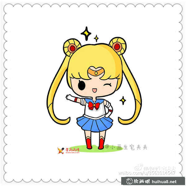 美少女战士水冰月简笔画图片(9)