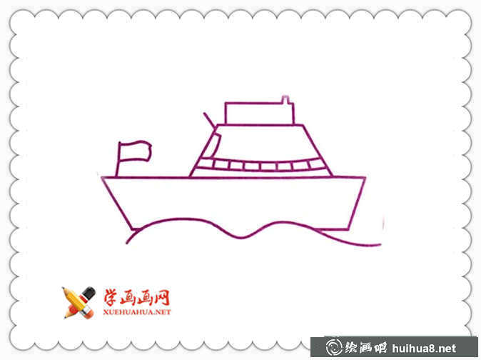 军舰简笔画大全(2)