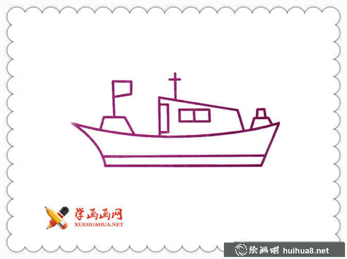 军舰简笔画大全(3)