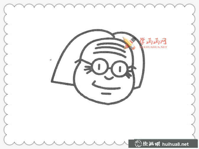 简笔画老奶奶的画法(1)