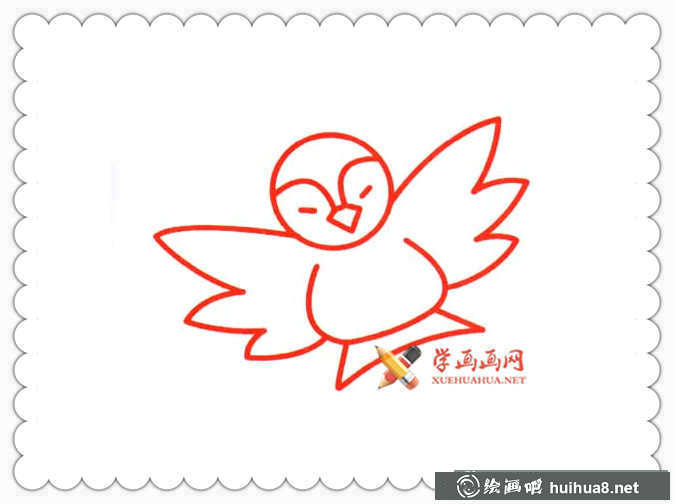 飞翔的麻雀简笔画图片(1)