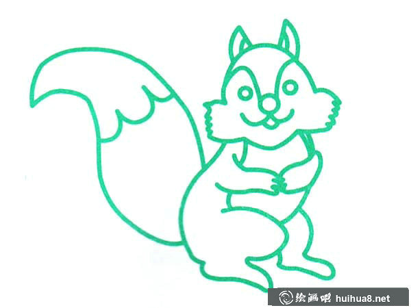 可爱小松鼠简笔画2幅(2)