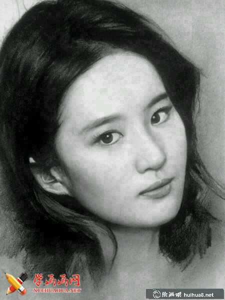 明星刘亦菲素描图片(2)