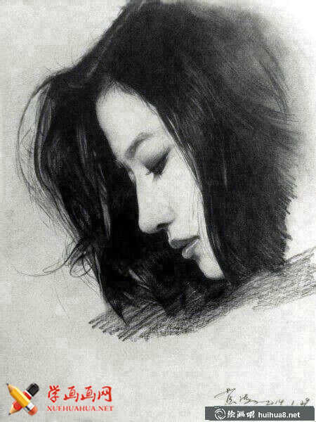 明星刘亦菲素描图片(1)