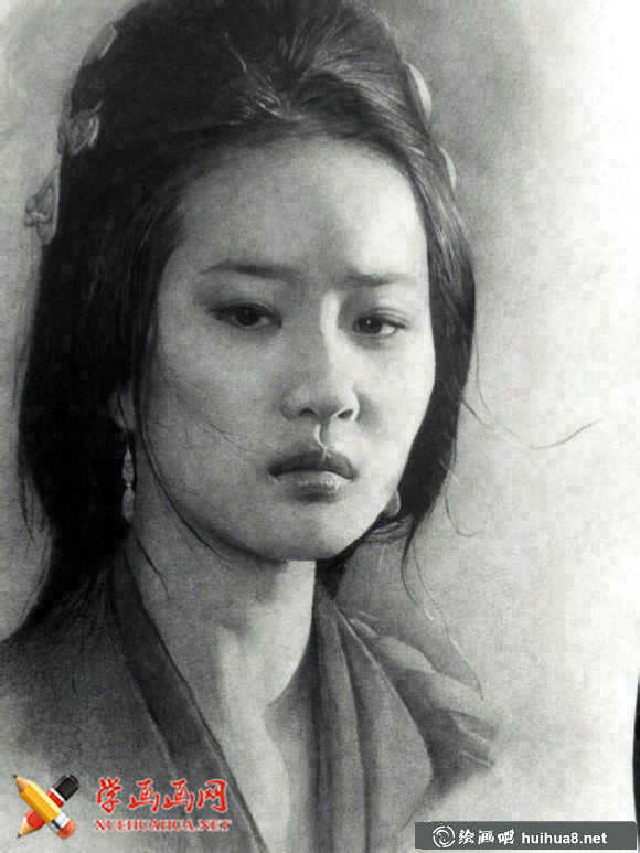 明星刘亦菲素描图片(6)