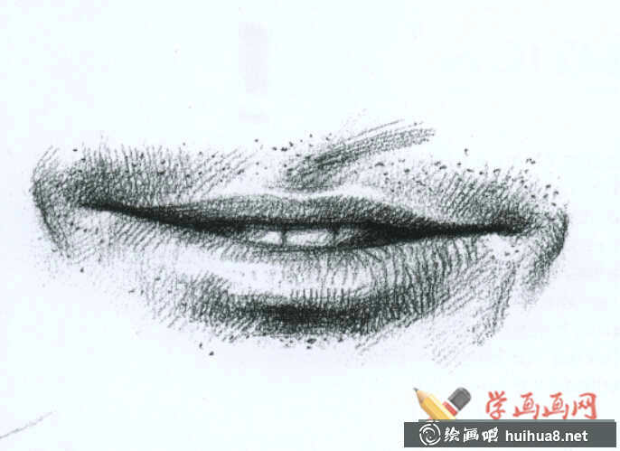 素描嘴的结构及画法步骤(8)