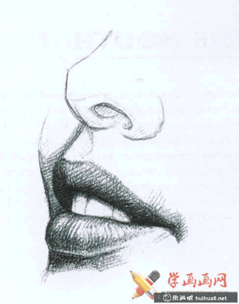 素描嘴的结构及画法步骤(9)