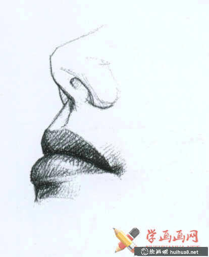 素描嘴的结构及画法步骤(10)