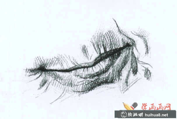 素描嘴的结构及画法步骤(14)