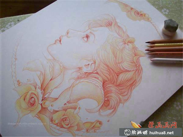 彩铅人物肖像画欣赏(1)