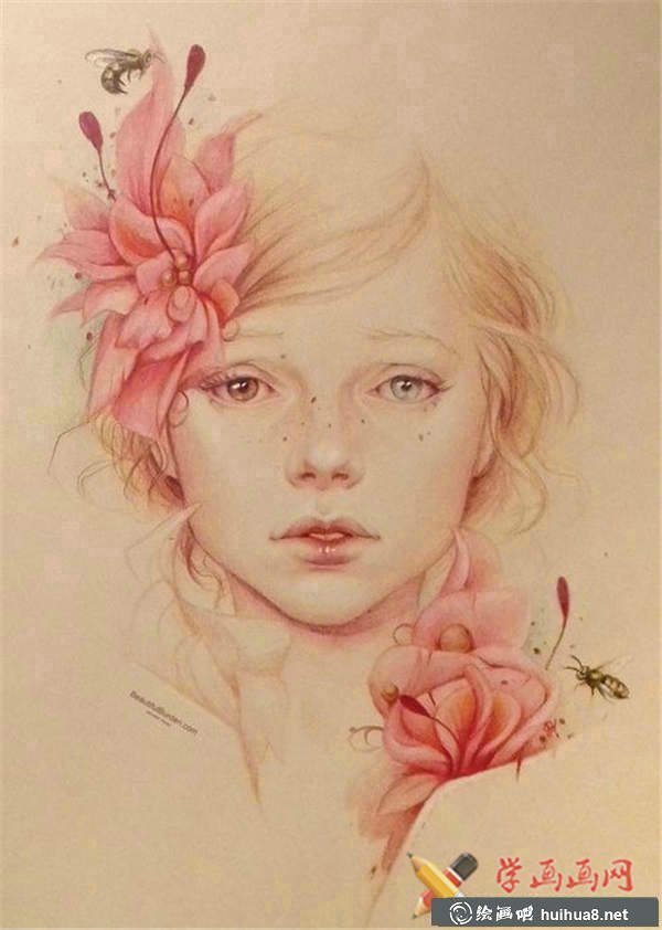 彩铅人物肖像画欣赏(4)