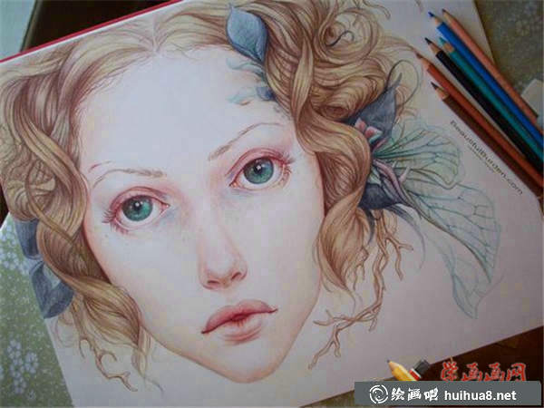 彩铅人物肖像画欣赏(6)