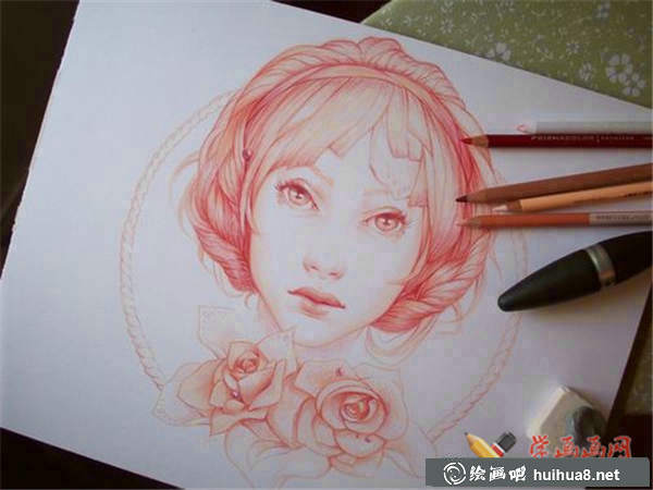 彩铅人物肖像画欣赏(7)