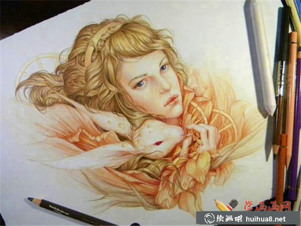 彩铅人物肖像画欣赏(9)