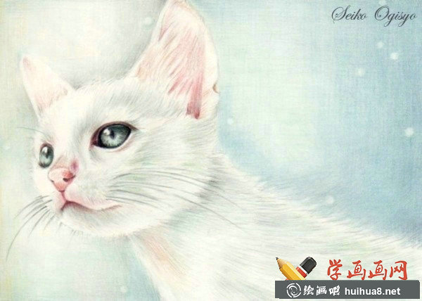 一组猫咪彩铅画欣赏(3)