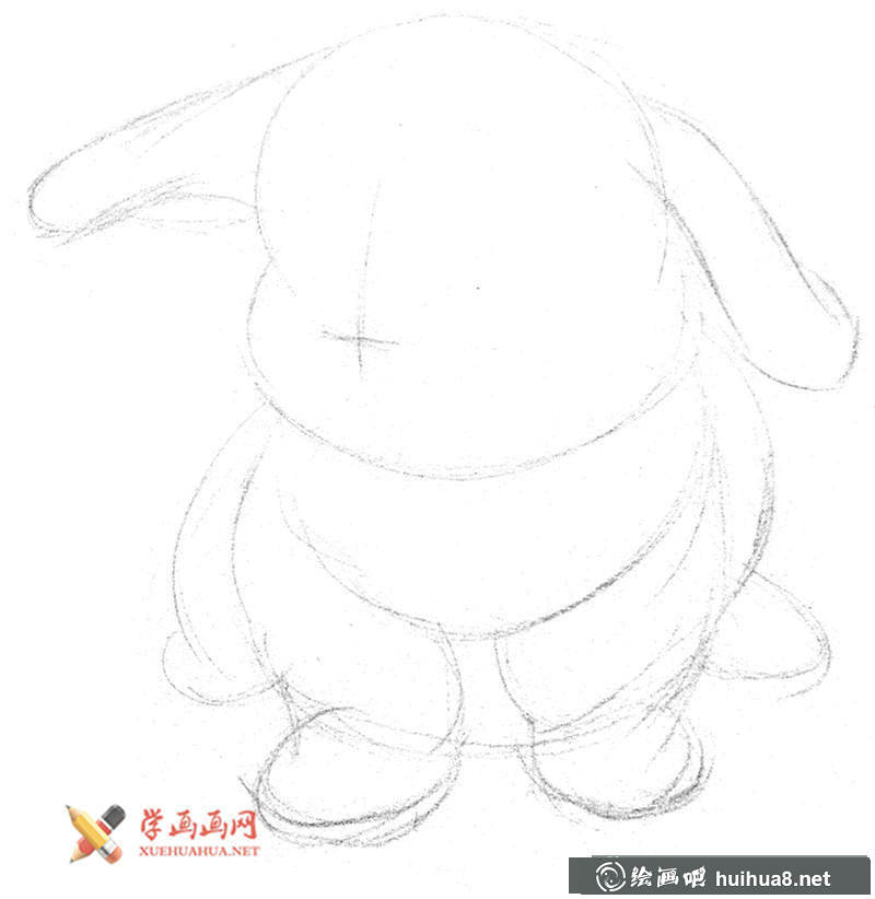 兔子素描画步骤01