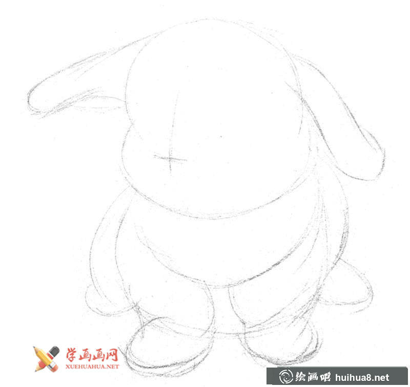 兔子素描画步骤02