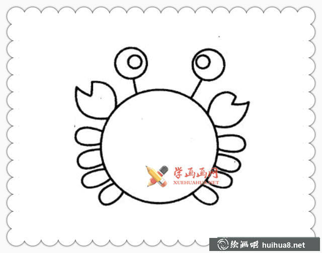 螃蟹简笔画图片6幅(1)