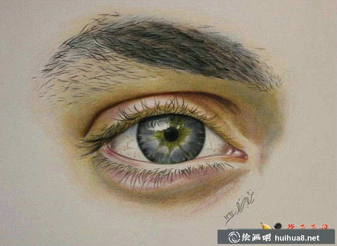 一组关于眼睛彩铅、铅笔画图片欣赏(2)