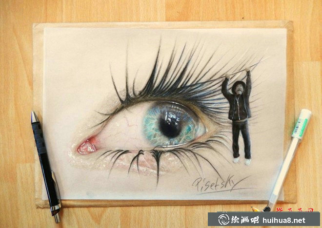 一组关于眼睛彩铅、铅笔画图片欣赏(3)
