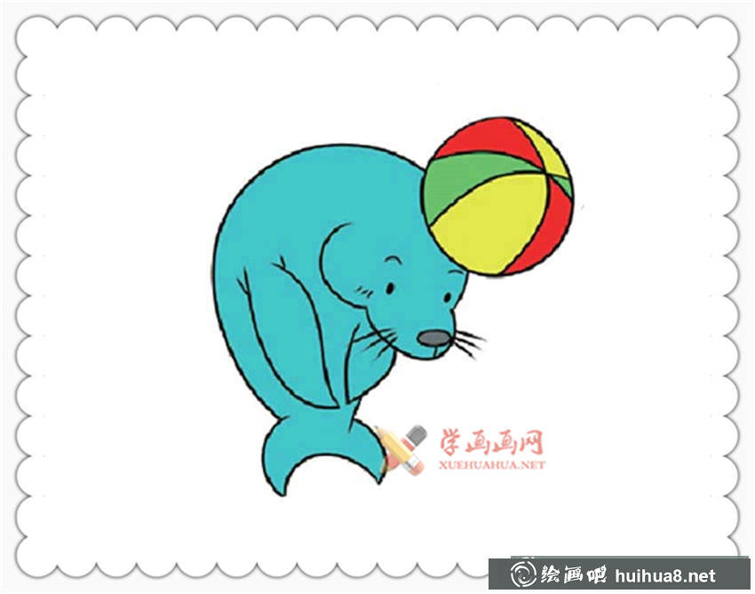 海狮卡通简笔画(5)