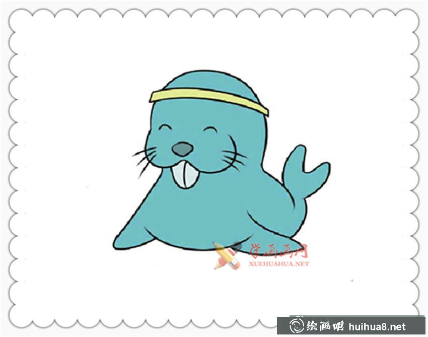 海狮卡通简笔画(6)